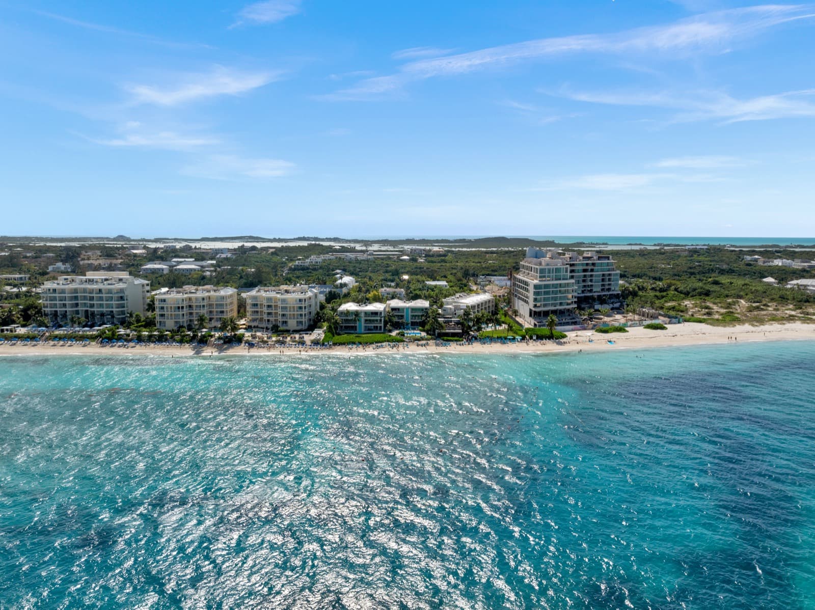 Grace Bay Beach and the water in front of Coral Gardens on Grace Bay